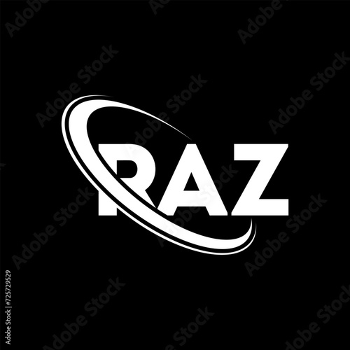 RAZ logo. RAZ letter. RAZ letter logo design. Intitials RAZ logo linked with circle and uppercase monogram logo. RAZ typography for technology, business and real estate brand.