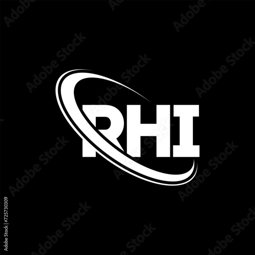 RHI logo. RHI letter. RHI letter logo design. Initials RHI logo linked with circle and uppercase monogram logo. RHI typography for technology, business and real estate brand. photo