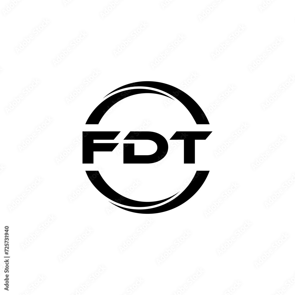 FDT letter logo design with white background in illustrator, cube logo ...