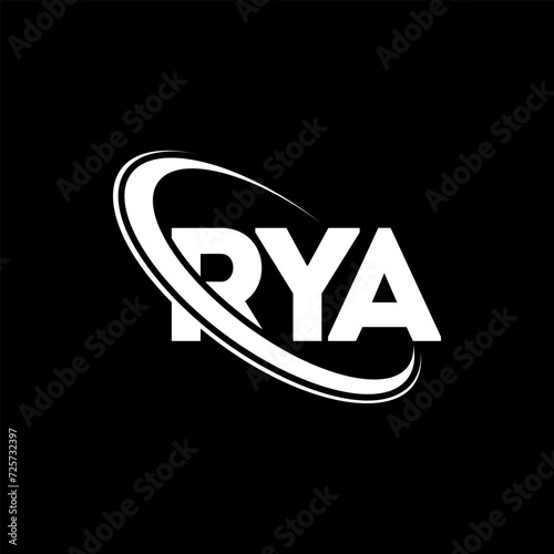 RYA logo. RYA letter. RYA letter logo design. Initials RYA logo linked with circle and uppercase monogram logo. RYA typography for technology, business and real estate brand. photo