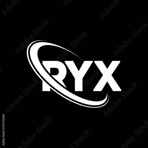 RYX logo. RYX letter. RYX letter logo design. Initials RYX logo linked with circle and uppercase monogram logo. RYX typography for technology, business and real estate brand. photo