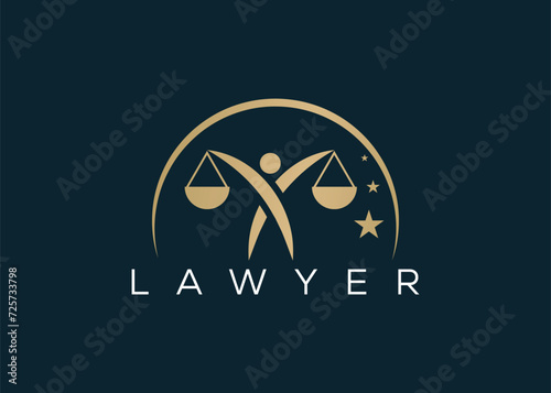Minimalist lawyer logo design vector template