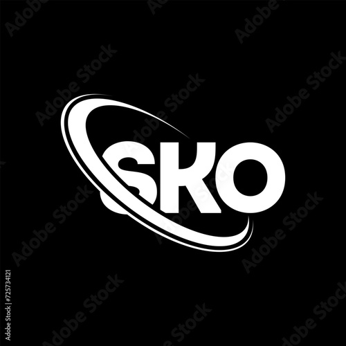 SKO logo. SKO letter. SKO letter logo design. Initials SKO logo linked with circle and uppercase monogram logo. SKO typography for technology, business and real estate brand.