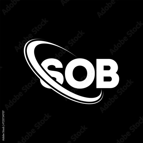 SOB logo. SOB letter. SOB letter logo design. Initials SOB logo linked with circle and uppercase monogram logo. SOB typography for technology, business and real estate brand.