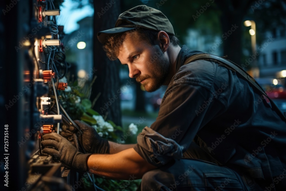Photo of an electric technician Photo of an electric technician