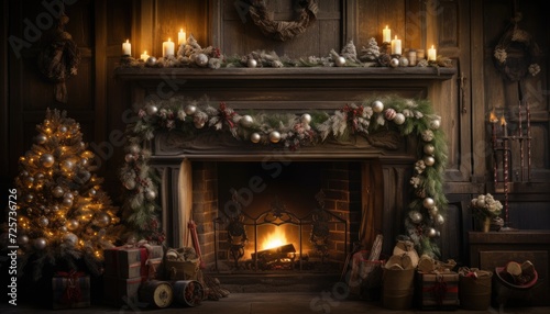 Fireplace With Christmas Tree