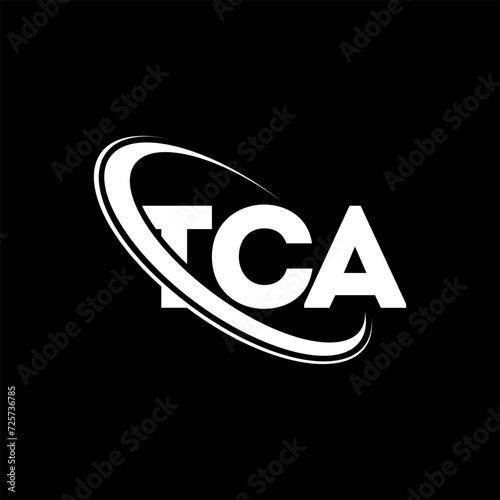TCA logo. TCA letter. TCA letter logo design. Intitials TCA logo linked with circle and uppercase monogram logo. TCA typography for technology, business and real estate brand. photo