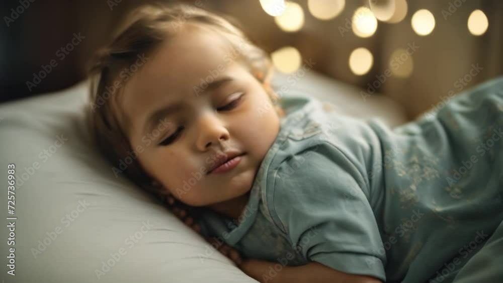 Baby sleeps sweetly in crib Baby sleeps sweetly in crib