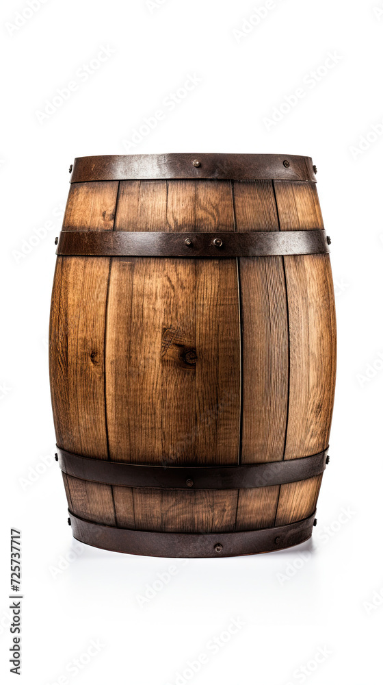 Fototapeta premium Old Wooden Barrel isolated on white background