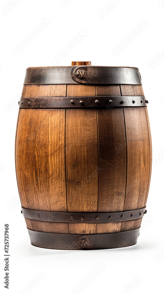 Old Wooden Barrel isolated on white background Old Wooden Barrel isolated on white background