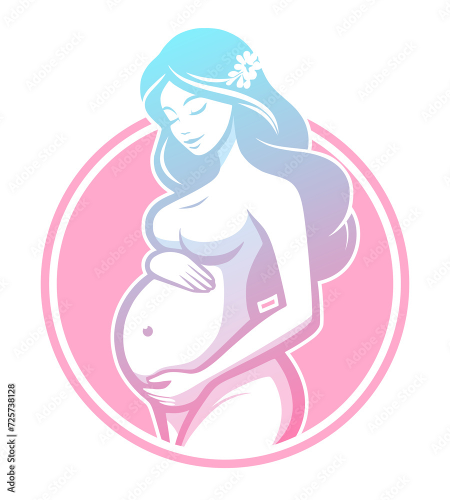 pregnant woman logo - pink blue gradient (artwork 4) pregnant woman logo - pink blue gradient (artwork 4)
