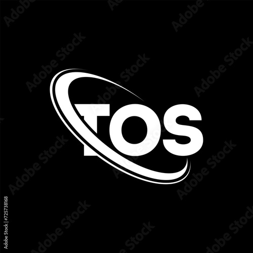 TOS logo. TOS letter. TOS letter logo design. Initials TOS logo linked with circle and uppercase monogram logo. TOS typography for technology, business and real estate brand.