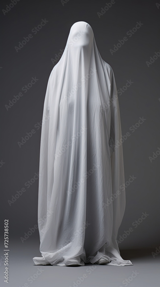 Person} for halloween .front view, Isolated on grey background. Person} for halloween .front view, Isolated on grey background.