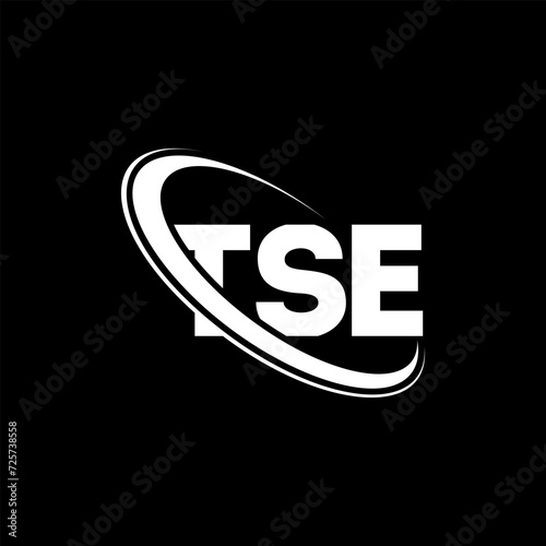 TSE logo. TSE letter. TSE letter logo design. Initials TSE logo linked with circle and uppercase monogram logo. TSE typography for technology, business and real estate brand.