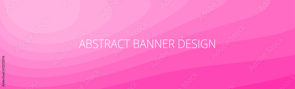 Pink and white abstract banner with wavy pattern and gradient shades, dynamic curve shapes. Background template