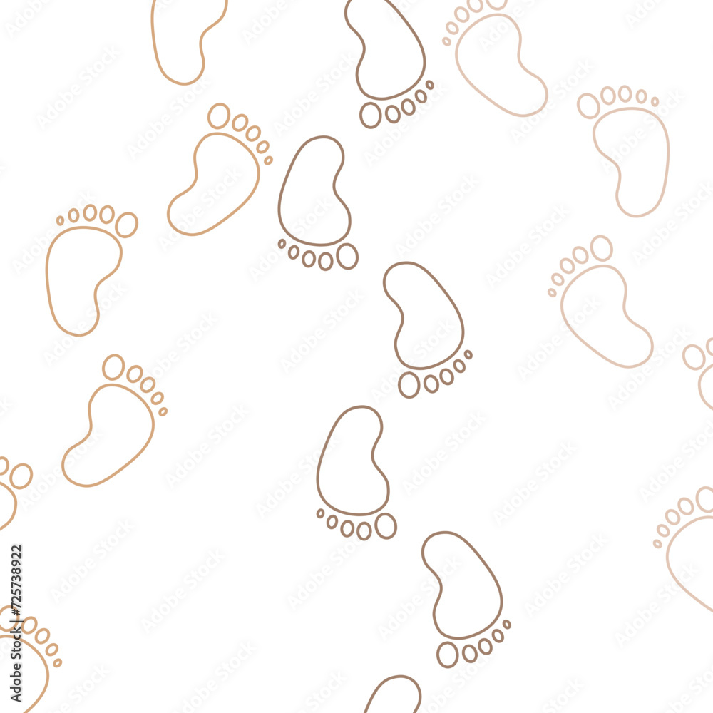 Seamless pattern of baby feet isolated on white background Seamless pattern of baby feet isolated on white background