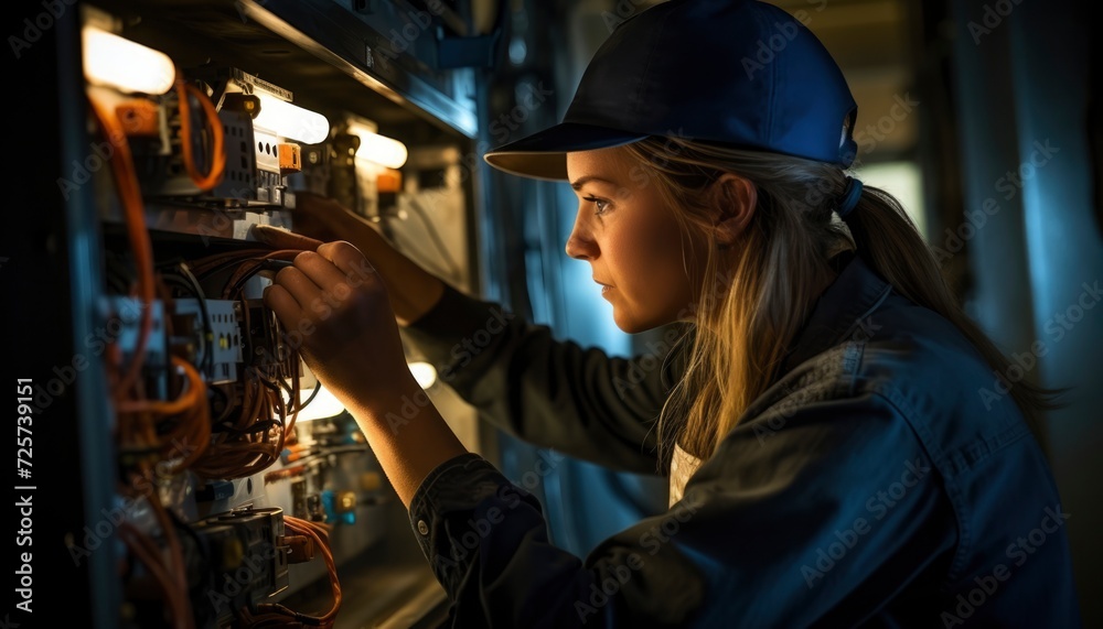 Photo of an electric technician Photo of an electric technician