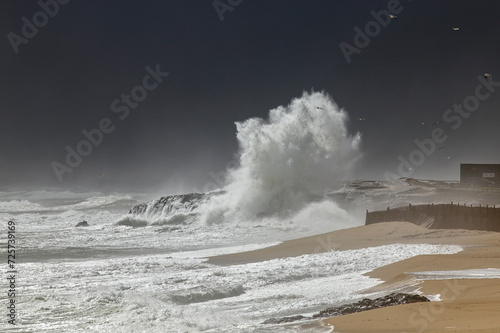Sea storm in the portuguese coast