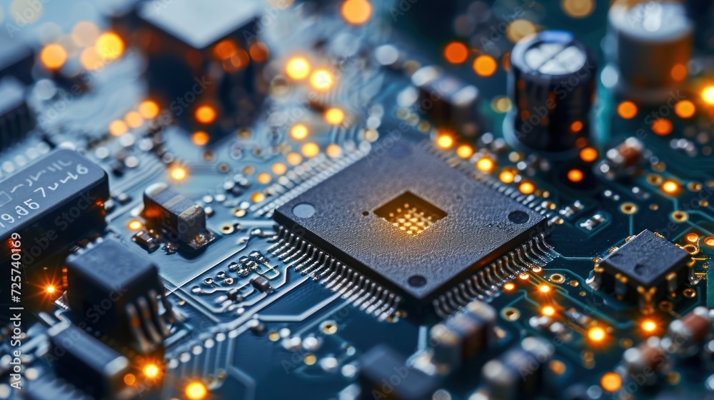 artificial intelligence concept The AI electronic brain is powered by a processor. Animated circuit board or computer motherboard with neon effect artificial intelligence modern information technology artificial intelligence concept The AI electronic brain is powered by a processor. Animated circuit board or computer motherboard with neon effect artificial intelligence modern information technology