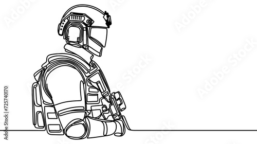 Veterans day minimalist vector banner, poster, background with american soldier outline.
