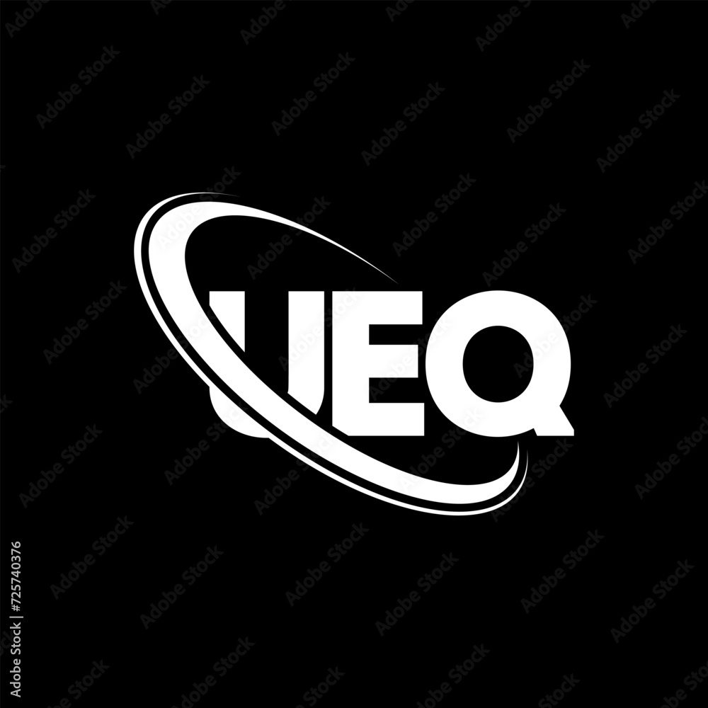 Obraz premium UEQ logo. UEQ letter. UEQ letter logo design. Initials UEQ logo linked with circle and uppercase monogram logo. UEQ typography for technology, business and real estate brand.