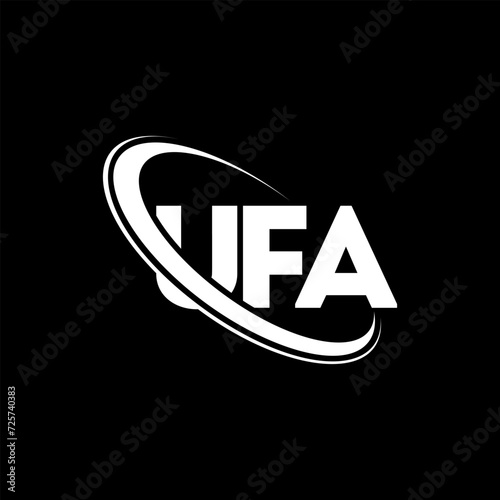 UFA logo. UFA letter. UFA letter logo design. Initials UFA logo linked with circle and uppercase monogram logo. UFA typography for technology, business and real estate brand.