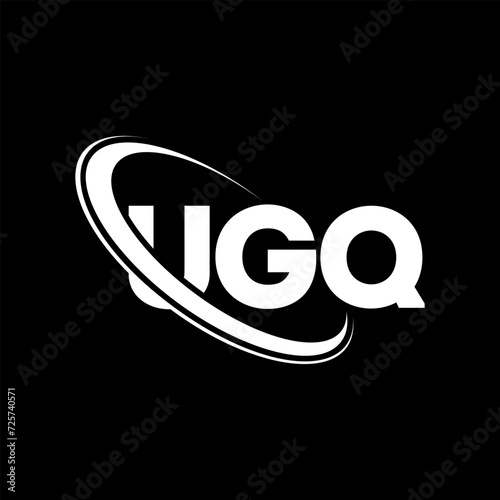 UGQ logo. UGQ letter. UGQ letter logo design. Initials UGQ logo linked with circle and uppercase monogram logo. UGQ typography for technology, business and real estate brand. photo