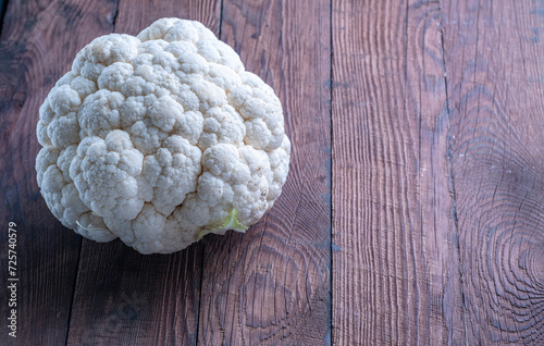 Cauliflower on a wooden table.