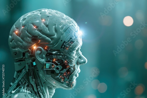 Artificial intelligence concept AI electronic brain powered by processor modern information technology