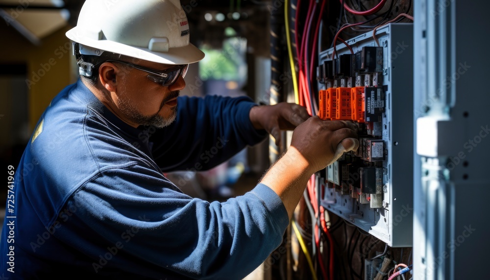 Photo of an electric technician Photo of an electric technician