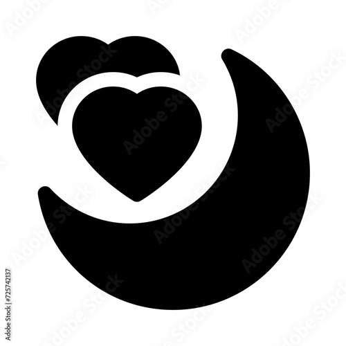 honeymoon glyph icon