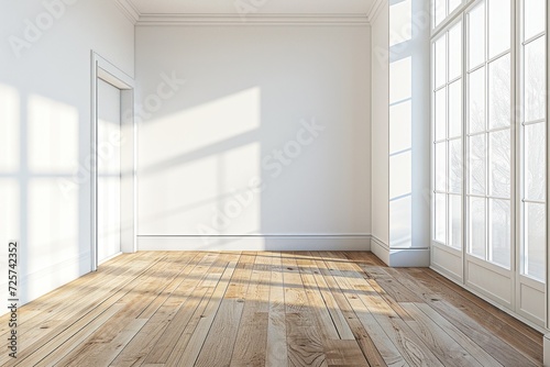 Wallpaper Mural Empty living room with white wall in the background. Modern living room interior Torontodigital.ca