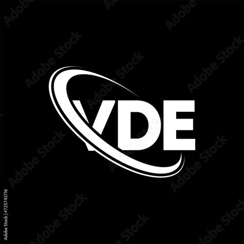 VDE logo. VDE letter. VDE letter logo design. Initials VDE logo linked with circle and uppercase monogram logo. VDE typography for technology, business and real estate brand. photo