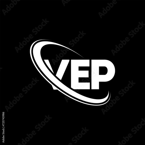 VEP logo. VEP letter. VEP letter logo design. Initials VEP logo linked with circle and uppercase monogram logo. VEP typography for technology, business and real estate brand. photo