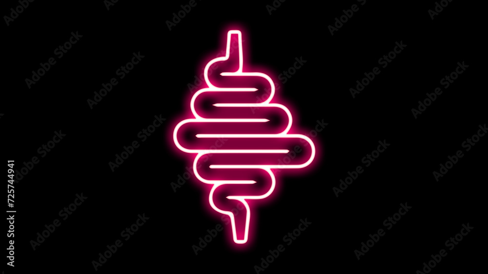 Stomach human organ neon icon. Illustration of Medical Human Health Objects.. Stomach human organ neon icon. Illustration of Medical Human Health Objects..
