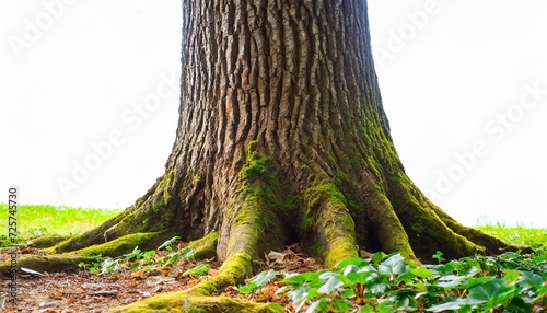 tree trunk on a white