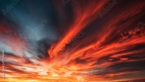 a fiery toned red sky and abstract black and red background with smoke and flame effects wide banner for design © Francesco