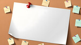 blank paper notes are pinned to a cork board the concept of detective investigation copy space