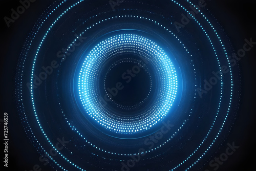 Blue Circle of Glowing Dots Abstract Technology Background for Modern Websites and Presentations