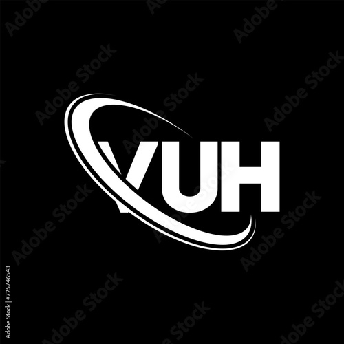 VUH logo. VUH letter. VUH letter logo design. Initials VUH logo linked with circle and uppercase monogram logo. VUH typography for technology, business and real estate brand. photo
