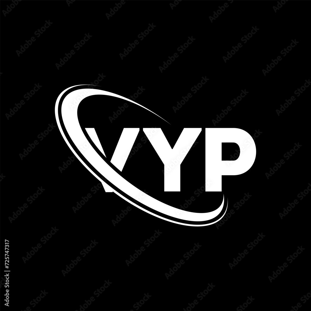 VYP logo. VYP letter. VYP letter logo design. Initials VYP logo linked with circle and uppercase monogram logo. VYP typography for technology, business and real estate brand.