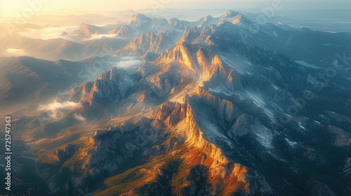 An Aerial Exploration of Untamed Beauty: Capturing the Abstract Textures, Patterns, and Natural Beauty of a Mountain Range in a Stunning Aerial Perspective