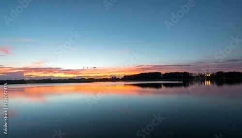 nice sunset on lake