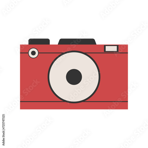 Flat vector illustration of retro camera