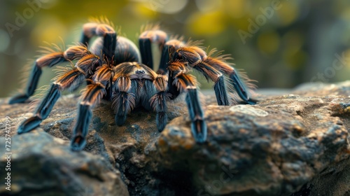 Closeup of a female Spider Tarantula (Lasiodora parahybana). photo