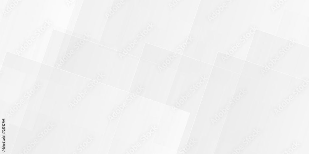 Obraz premium Modern abstract white curve square lines triangle technology backdrop. white light grey background. Space design concept. Decorative web layout poster, banner. White grey background vector design.