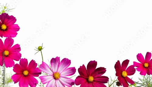 cosmos bipinnatus pink flower isolated on white background top view element for creating designs cards patterns floral arrangements frames wedding cards and invitations photo