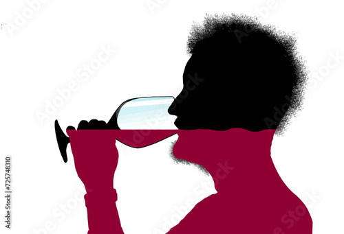 A man is filled up on wine in this illustration about drinking alcoholic drinks.