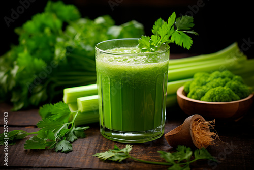 Freshly squeezed celery juice, health drink