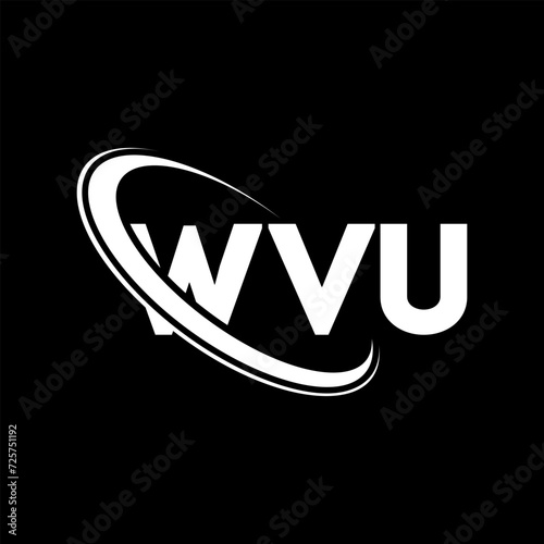 WVU logo. WVU letter. WVU letter logo design. Initials WVU logo linked with circle and uppercase monogram logo. WVU typography for technology, business and real estate brand. photo
